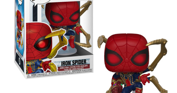 Figurine Pop Avengers : Endgame [Marvel] #574 pas cher : Iron Spider avec  Nano Gant - Glow in the Dark