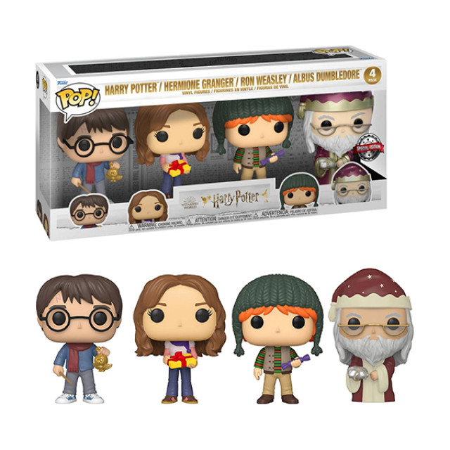 Harry Potter  Holiday Harry, Hermione, Ron & Dumbledore Funko Pop